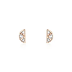 Boucles D'oreilles Puces Argent Rose Donella Oxyde De Zirconium