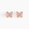 Boucles D'oreilles Puces Anne-lise Argent Rose Oxyde De Zirconium