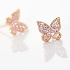 Boucles D'oreilles Puces Anne-lise Argent Rose Oxyde De Zirconium