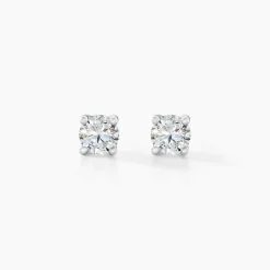 Boucles D'oreilles Puces Aphrodite Or Blanc Diamant