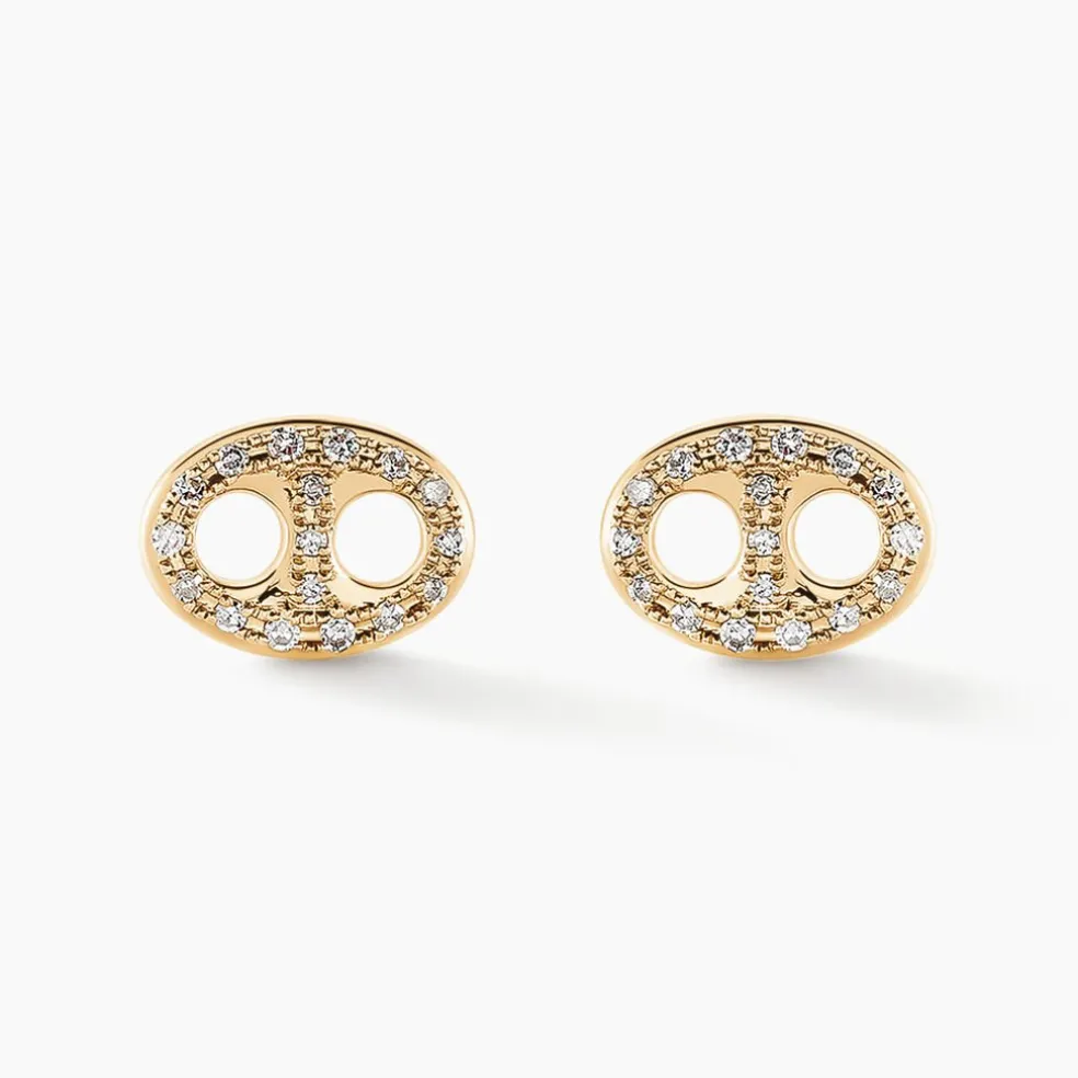 Boucles D'oreilles Puces Antun Or Jaune Diamant