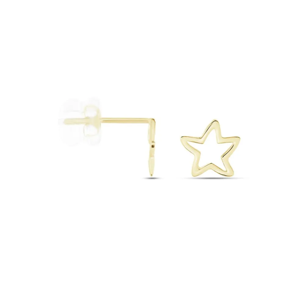 Boucles D'oreilles Puces Alphonsine Etoile De Mer Or Jaune