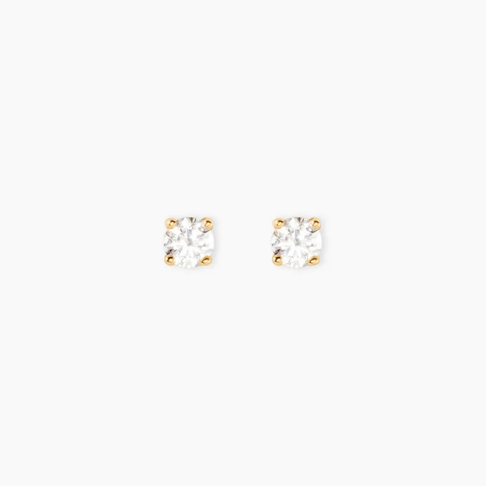 Boucles D'Oreilles Puces Aphrodite Or Jaune Diamant