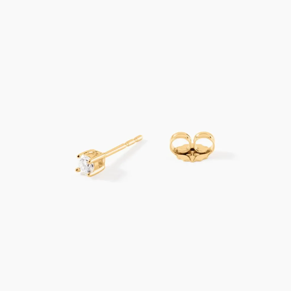 Boucles D'Oreilles Puces Aphrodite Or Jaune Diamant