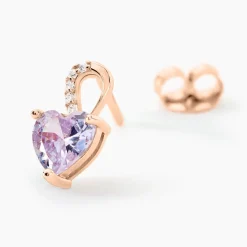 Boucles D'oreilles Puces Atieno Argent Rose Oxyde De Zirconium