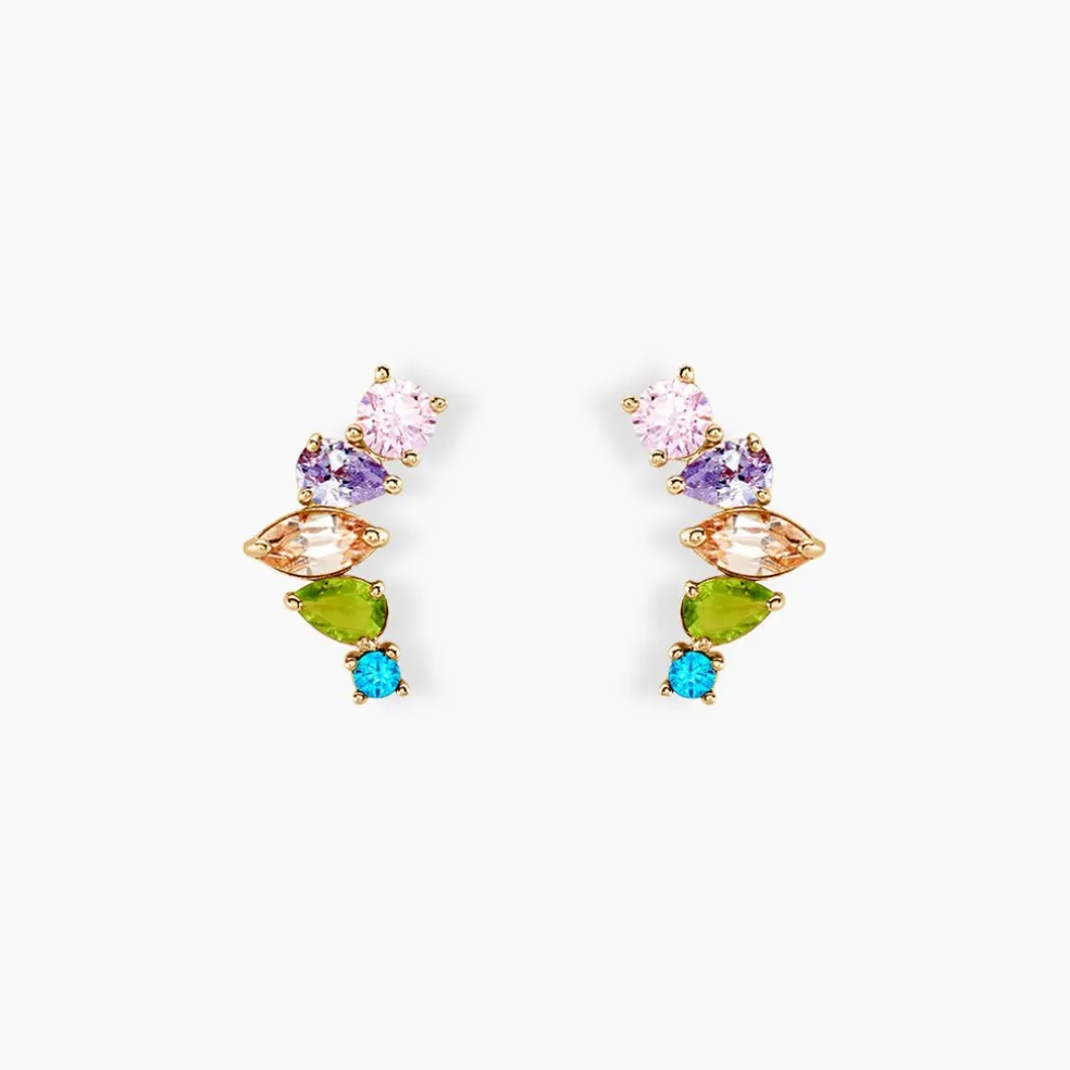 Boucles D'oreilles Puces Archelaus Or Jaune Oxyde De Zirconium