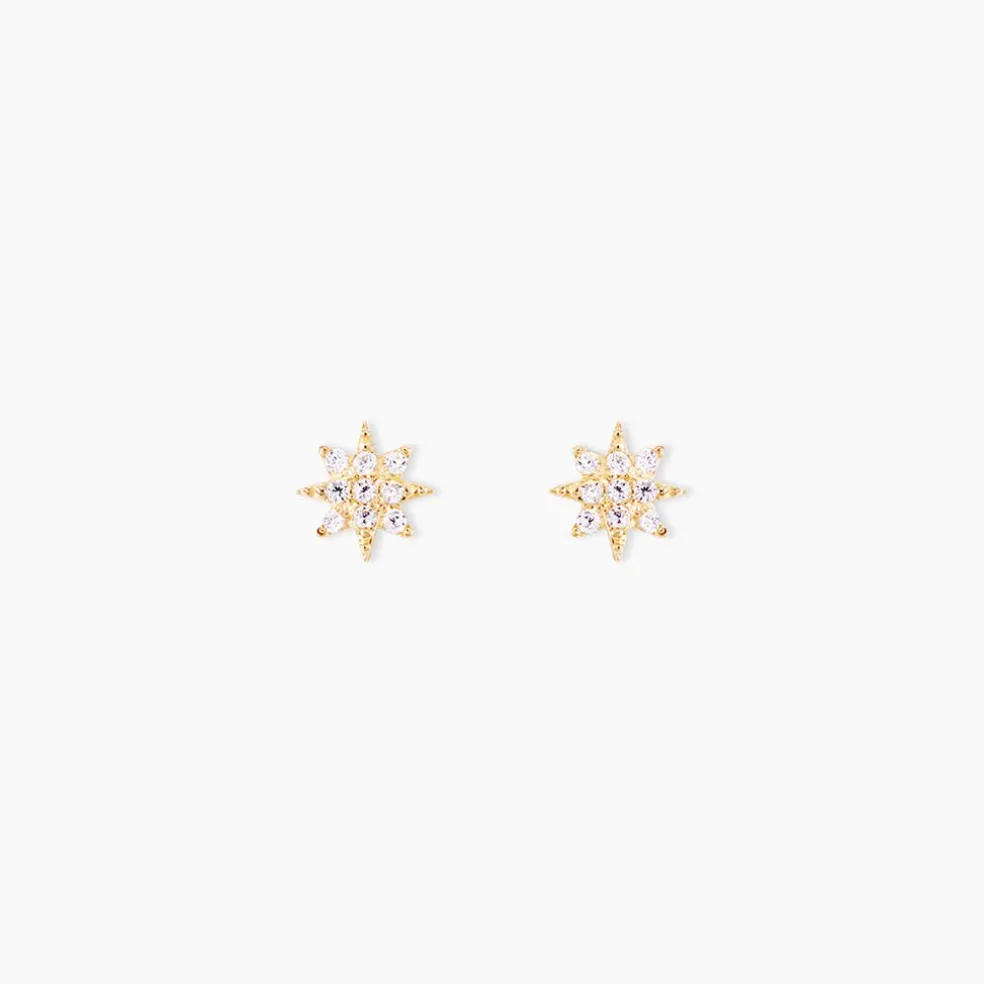 Boucles D'oreilles Puces Aubepine Or Jaune Oxyde