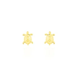 Boucles D'oreilles Puces Almahae Tortue Or Jaune