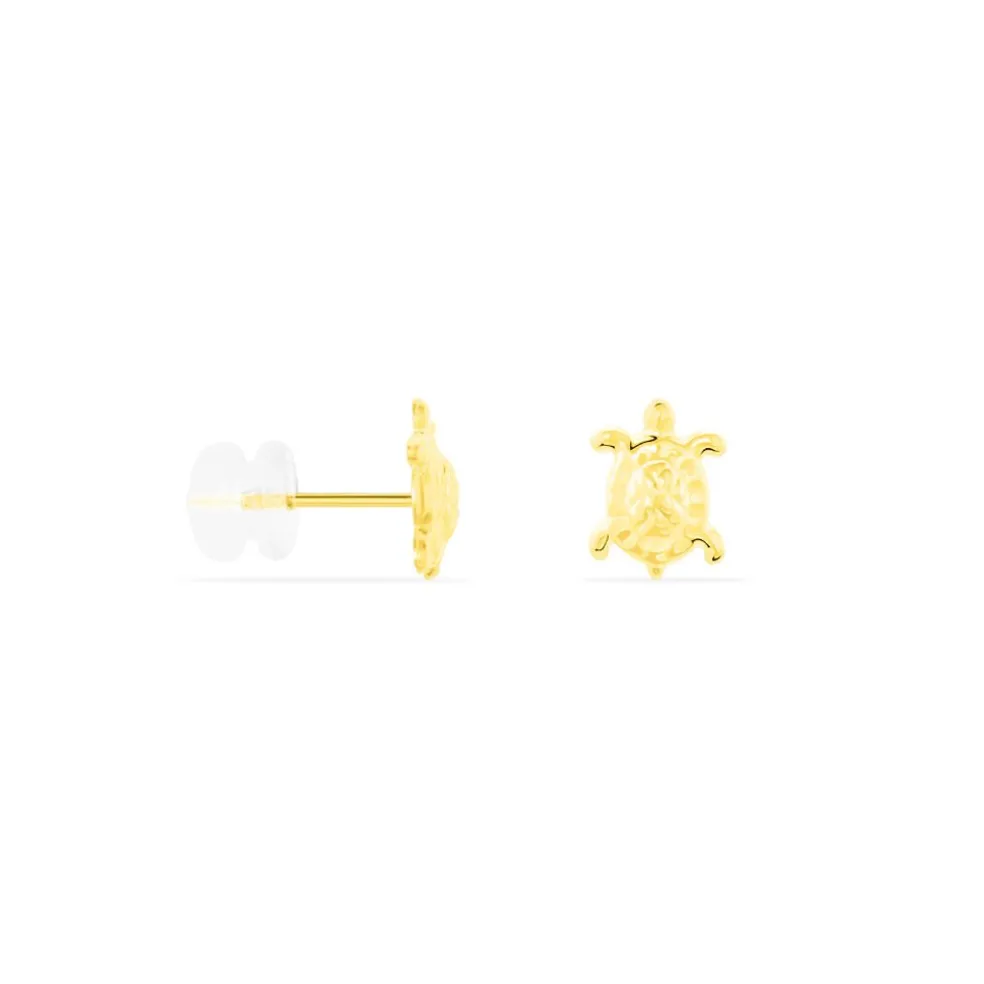 Boucles D'oreilles Puces Almahae Tortue Or Jaune