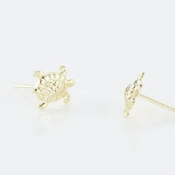 Boucles D'oreilles Puces Almahae Tortue Or Jaune