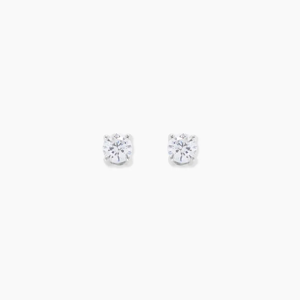 Boucles D'Oreilles Puces Aphrodite Or Blanc Diamant