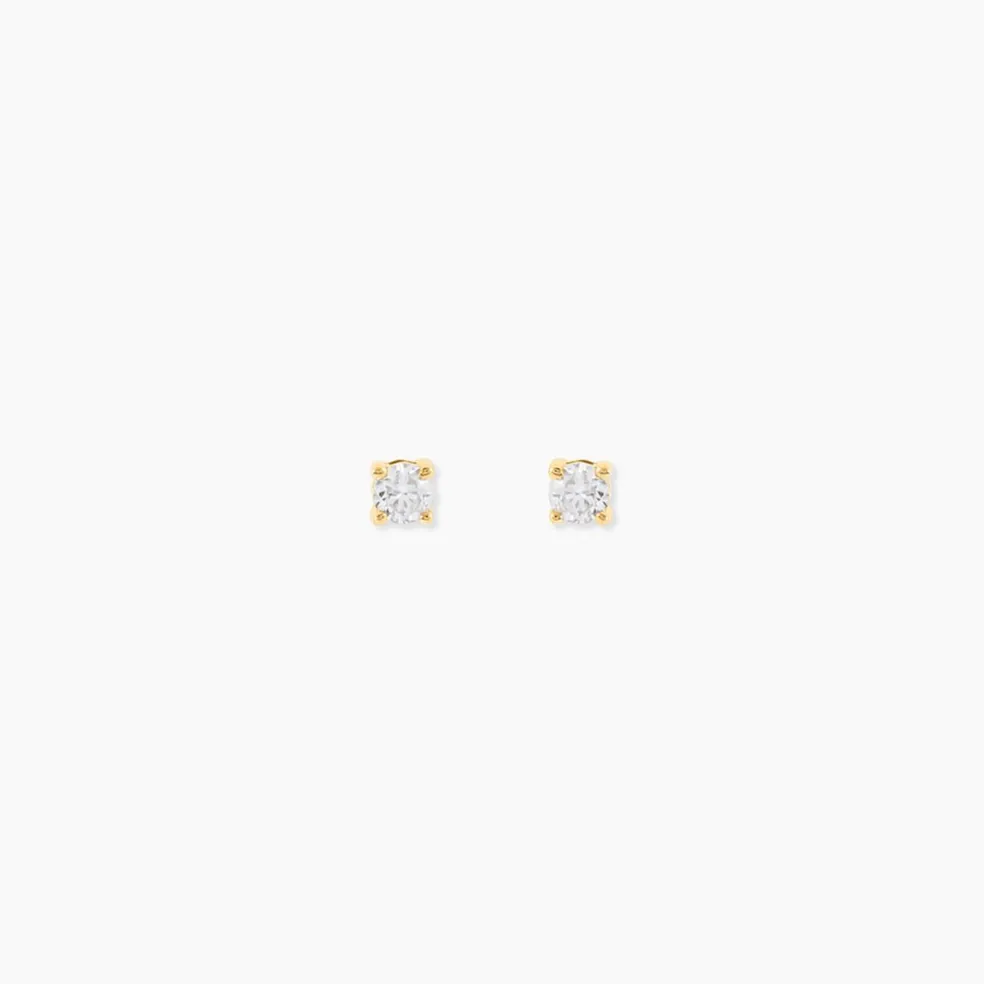 Boucles D'Oreilles Puces Aphrodite Or Jaune Diamant