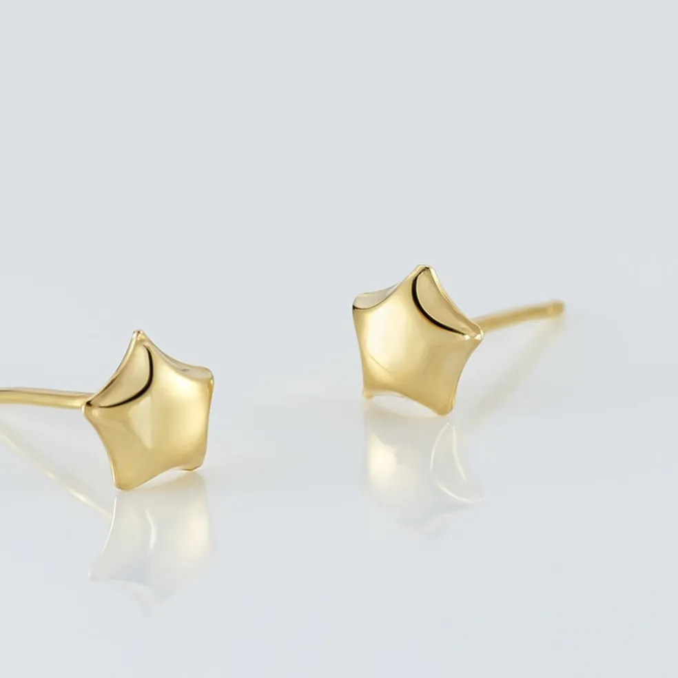 Boucles D'oreilles Puces Alphonsine Etoile Or Jaune
