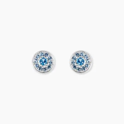 Boucles D'oreilles Puces Auxana Argent Blanc Oxyde De Zirconium