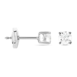 Boucles D'oreilles Puces Aphrodite Platine Blanc Diamant