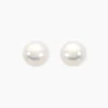 Boucles D'oreilles Puces Akoya Or Jaune Perle De Culture D'akoya