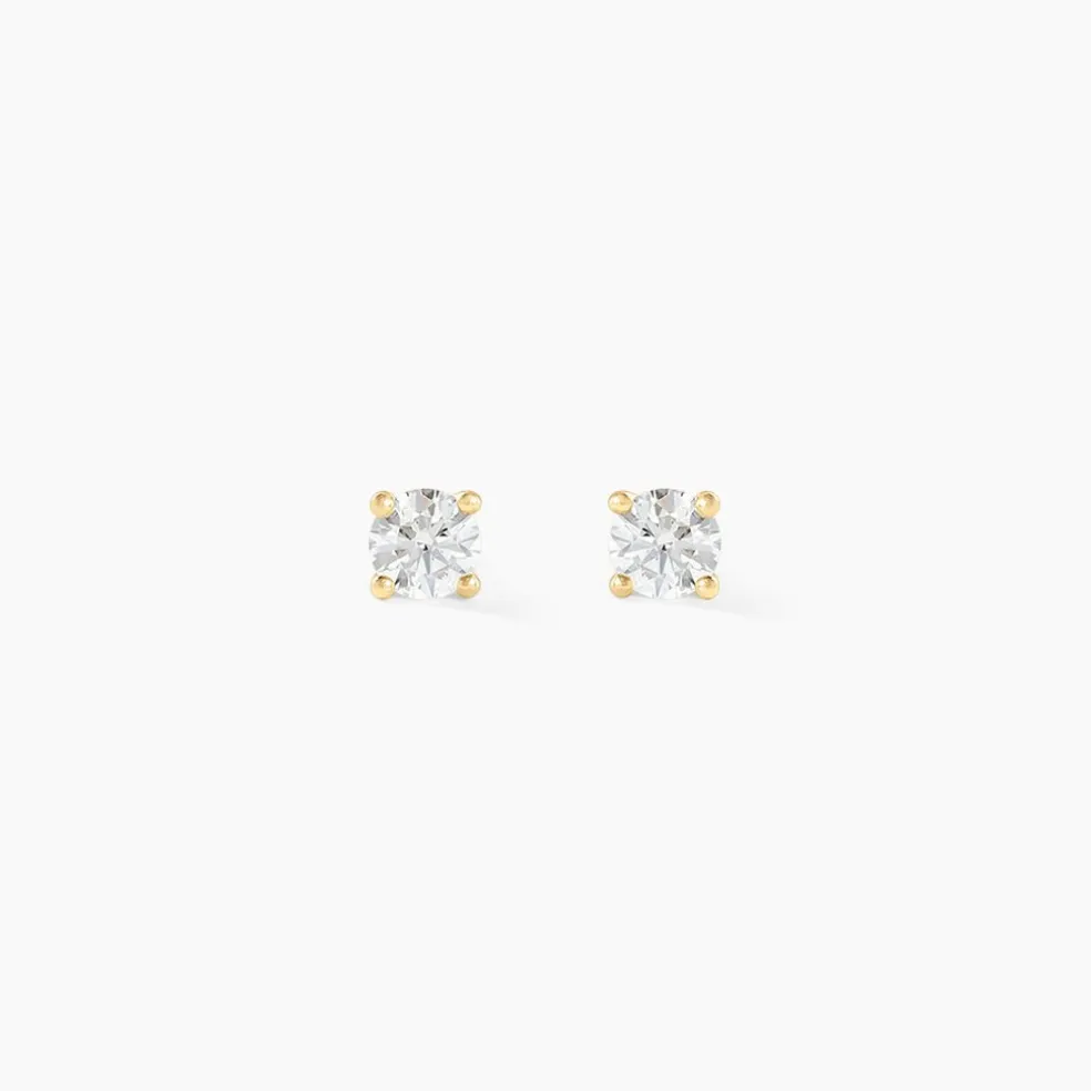 Boucles D'oreilles Puces Aphrodite Or Jaune Diamant
