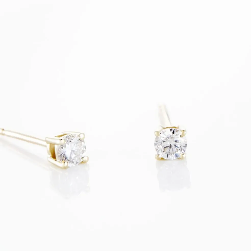 Boucles D'oreilles Puces Aphrodite Or Jaune Diamant