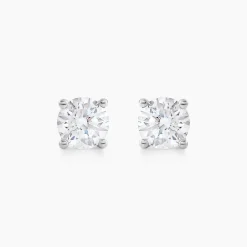 Boucles D'oreilles Puces Aphrodite Or Blanc Diamant