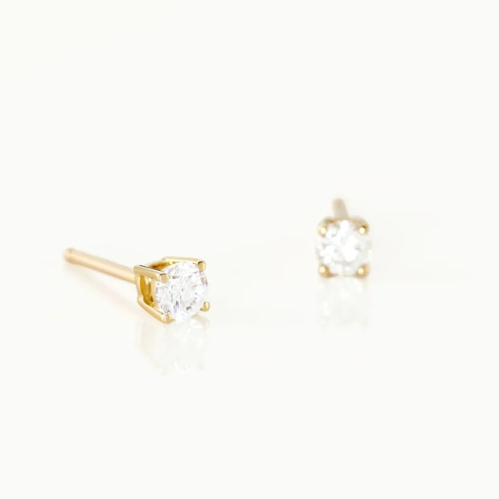 Boucles D'oreilles Puces Aphrodite Or Jaune Diamant