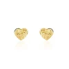 Boucles D'oreilles Puces Arisaema C艙ur Or Jaune