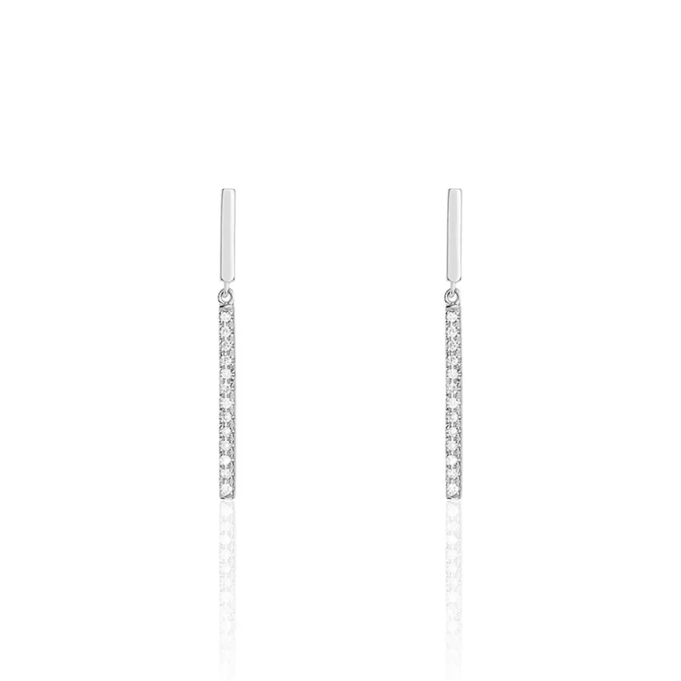 Boucles D'oreilles Puces Alayna Or Blanc Diamant