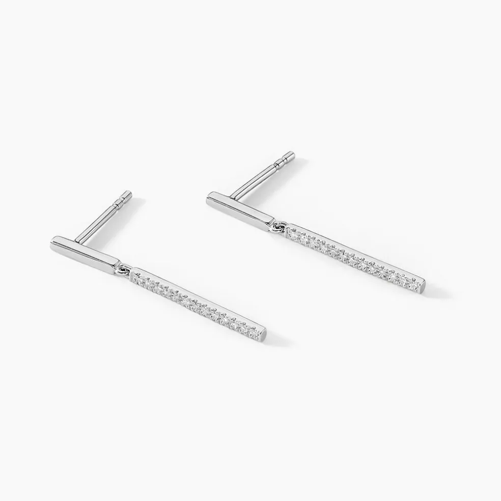 Boucles D'oreilles Puces Alayna Or Blanc Diamant