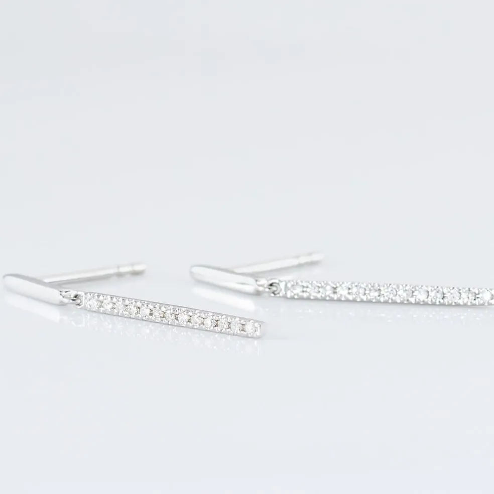 Boucles D'oreilles Puces Alayna Or Blanc Diamant