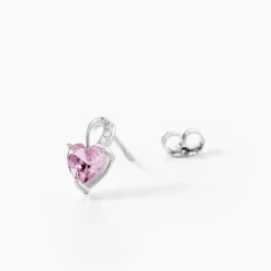 Boucles D'oreilles Puces Argent Blanc Atieno Oxyde De Zirconium