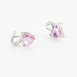 Boucles D'oreilles Puces Argent Blanc Atieno Oxyde De Zirconium