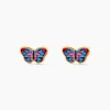 Boucles D'oreilles Puces Aurida Papillon Or Jaune