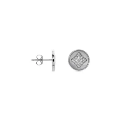 Boucles D'oreilles Puces Alexine Argent Blanc Oxyde De Zirconium