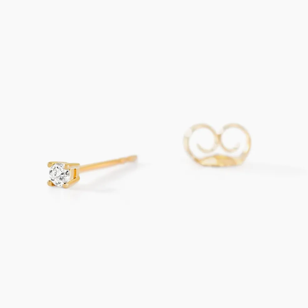 Boucles D'oreilles Puces Aphrodite Or Jaune Diamant