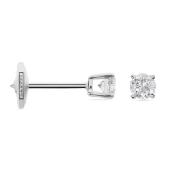 Boucles D'oreilles Puces Aphrodite Or Blanc Diamant