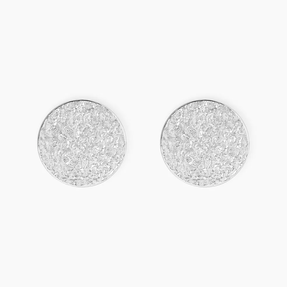 Boucles D'oreilles Puces Blanka Argent Blanc
