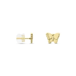 Boucles D'oreilles Puces Bartholomée Papillon Or Jaune