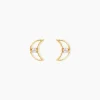 Boucles D'Oreilles Puces Brent Or Jaune Oxyde De Zirconium
