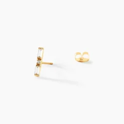 Boucles D'oreilles Puces Brant Or Jaune Oxyde De Zirconium