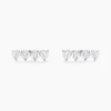 Boucles D'oreilles Puces Blitalia Or Blanc Diamant Synthétique
