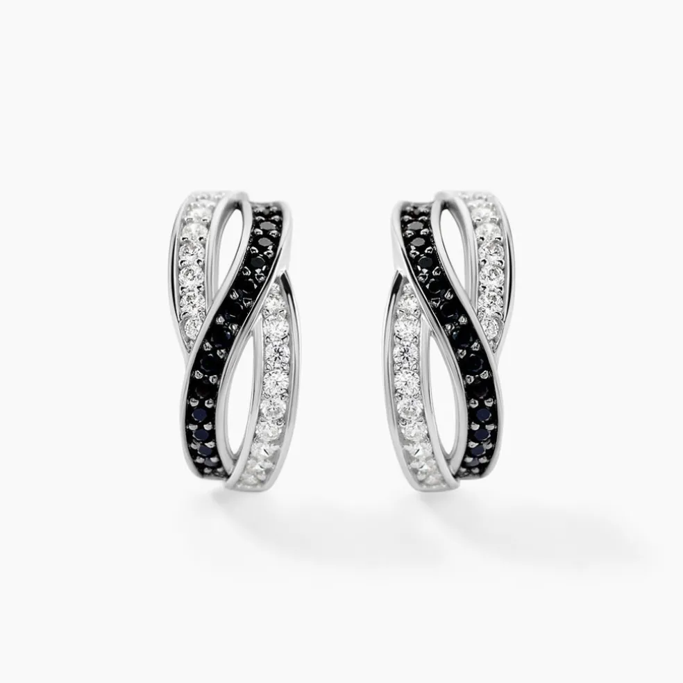 Boucles D'oreilles Puces Bethany Argent Blanc Oxyde De Zirconium