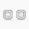Boucles D'oreilles Puces Baroque Party Argent Blanc Oxyde De Zirconium