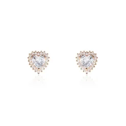Boucles D'oreilles Puces Calvi Argent Rose Oxyde De Zirconium