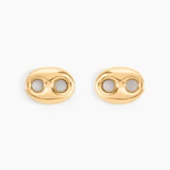Boucles D'oreilles Puces Cara Grain De Cafe Or Jaune
