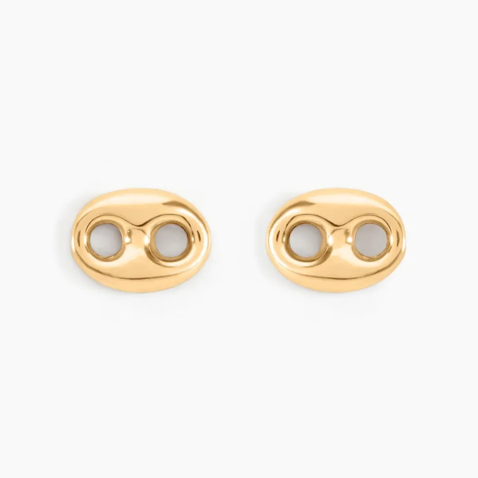 Boucles D'oreilles Puces Cara Grain De Cafe Or Jaune