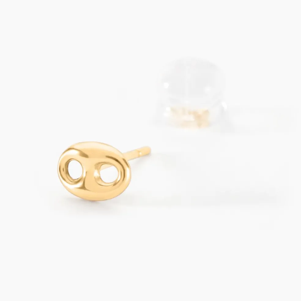 Boucles D'oreilles Puces Cara Grain De Cafe Or Jaune