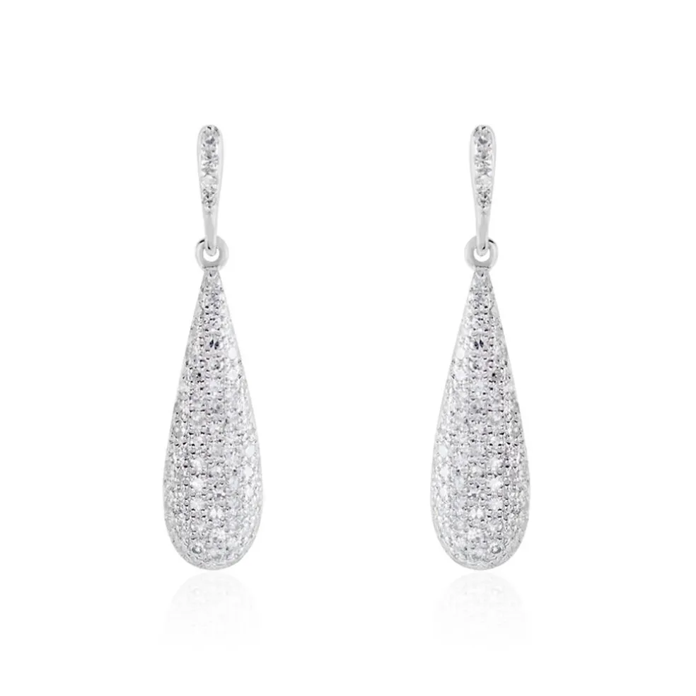 Boucles D'oreilles Puces Celine Or Blanc Diamant