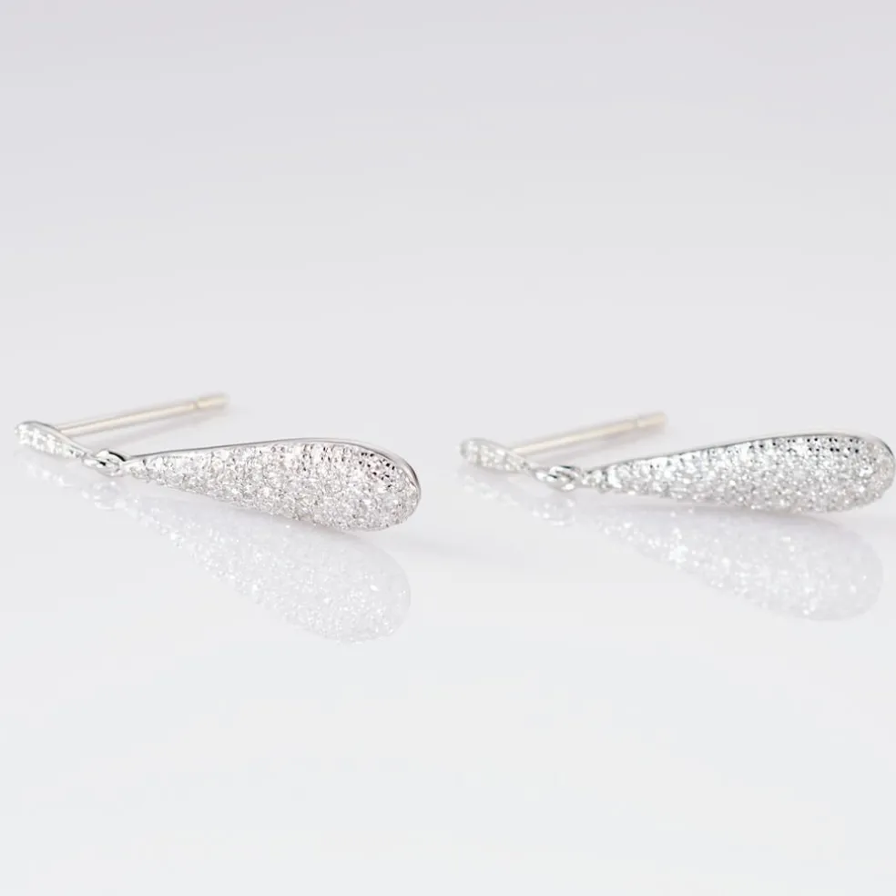 Boucles D'oreilles Puces Celine Or Blanc Diamant