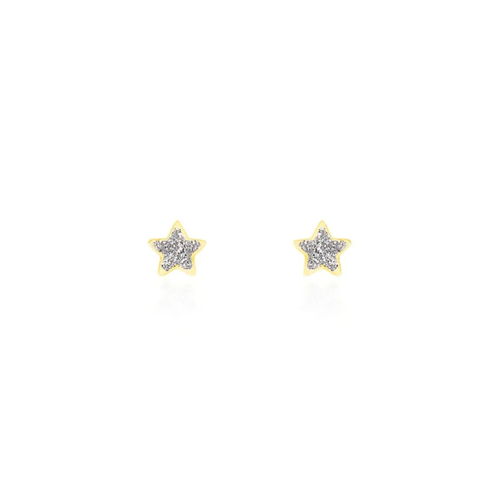 Boucles D'oreilles Puces Chirine Etoile Or Jaune