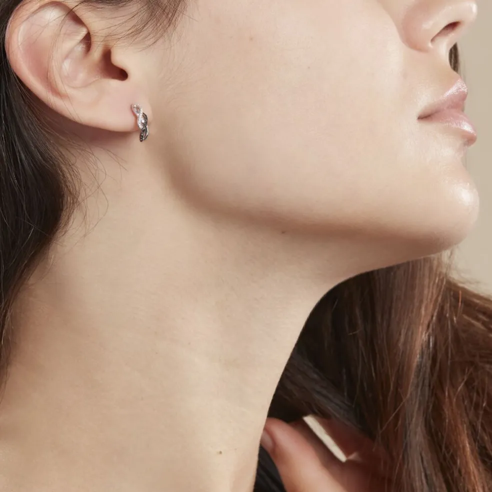 Boucles D'oreilles Puces Callune Or Blanc Diamant