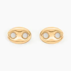 Boucles D'oreilles Puces Cara Grain De Cafe Or Jaune